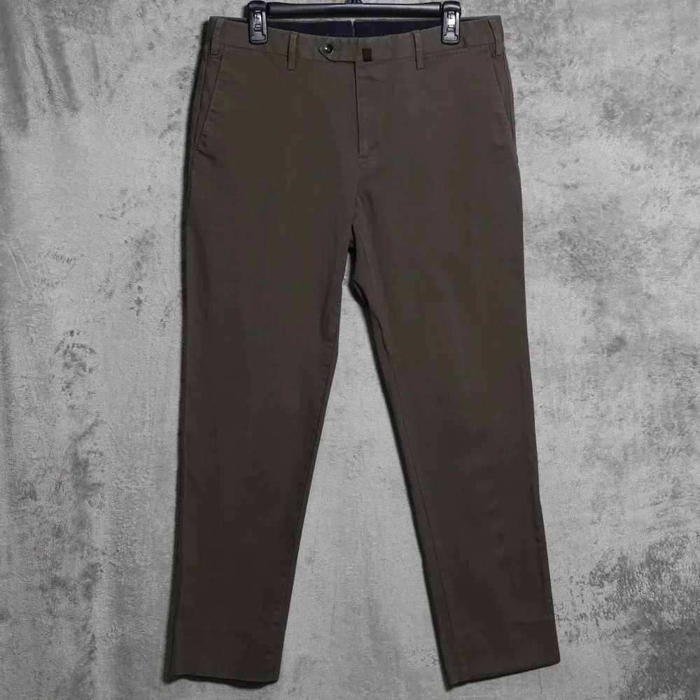 PT Torino PT01 Pants Mens 32x29.5 Brown Slim Fit Cotton Stretch Chino Preppy